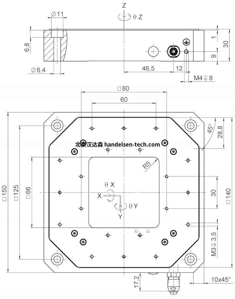 pi-P-517 • P-527 多轴压电扫描仪图纸