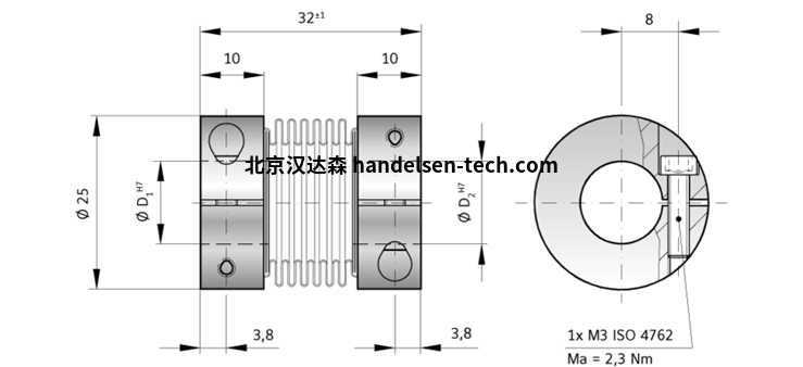 R+W 的微型波纹管联轴器BKL图纸